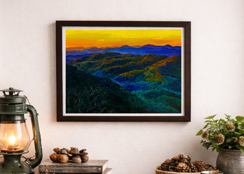 Blue Ridge Sunset, 8.5x11