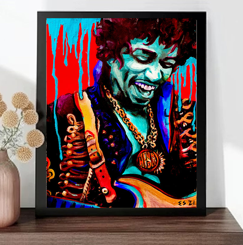 Jimi Hendrix Pop Art, 8x10