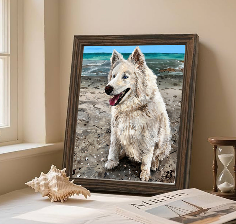 Husky Beach Day 8x10